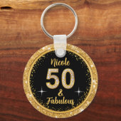 Speciale bestelling, 50 en fantastische verjaardag sleutelhanger (Voorkant)