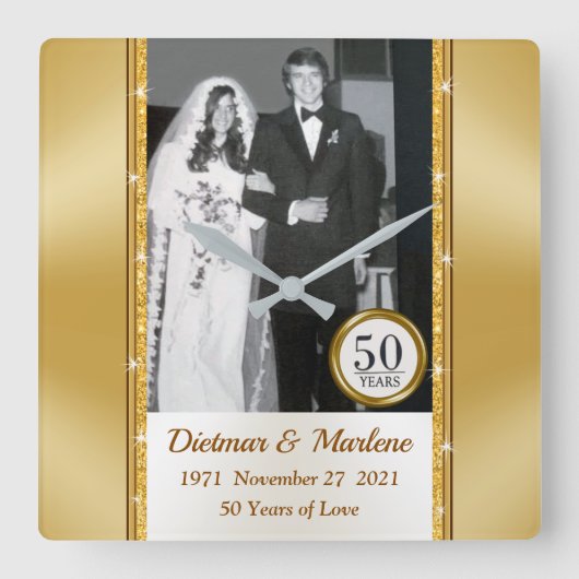 Speciale bestelling 50e Jubileum klok met foto (Voorkant)