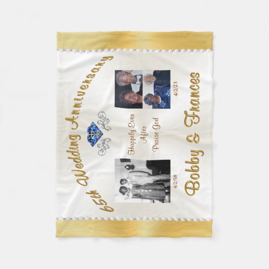 Speciale bestelling 65th Wedding Jubileum Blanket Fleece Deken (Voorkant)