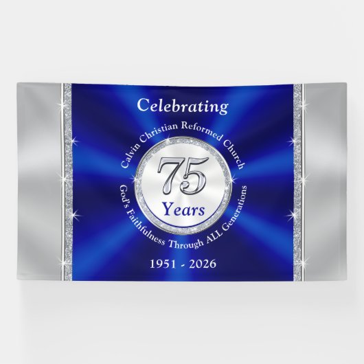 Speciale Bestelling, 75 Jaar Terug, Kerkbanner Spandoek (Horizontaal)