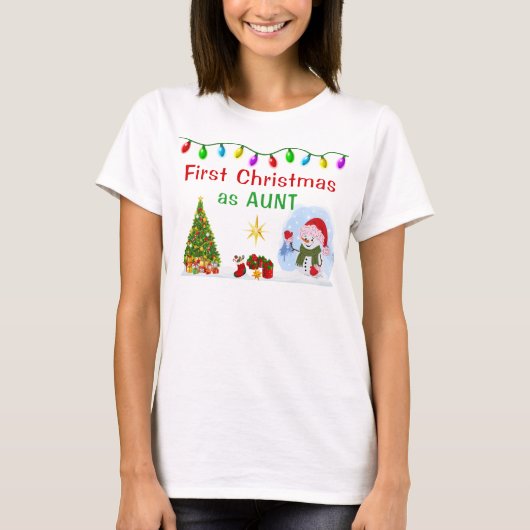 Speciale bestelling Eerste kerst als tante shirt (Voorkant)