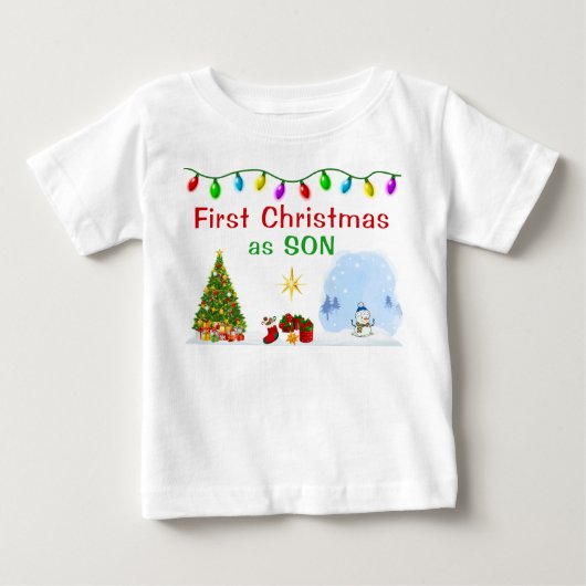 Speciale bestelling Eerste kerst als zoon shirt (Voorkant)