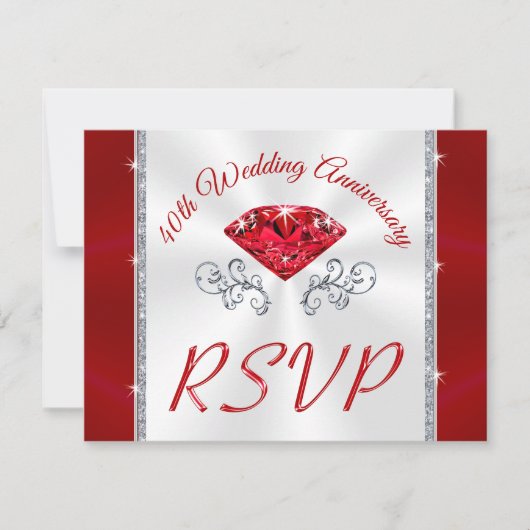 Speciale bestelling Ruby, 40e RSVP-kaarten, Alice Kaart (Voorkant)