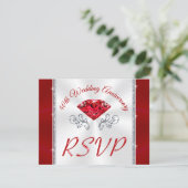 Speciale bestelling Ruby, 40e RSVP-kaarten, Alice Kaart (Staand voorkant)