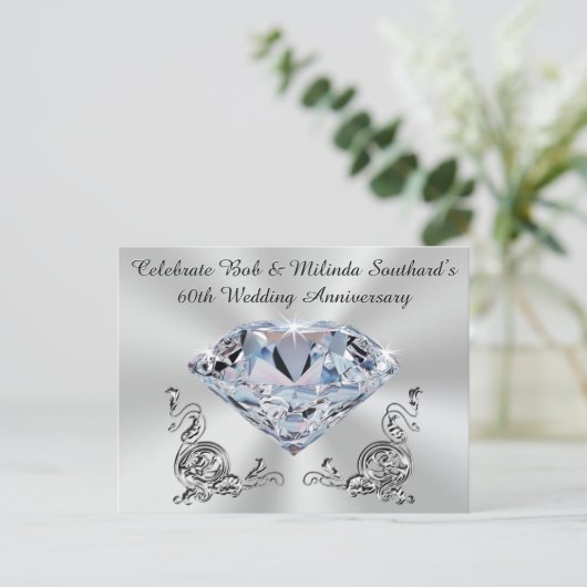 Speciale bestelling voor ansichtkaarten 60-jarig j uitnodiging briefkaart (Staand voorkant)