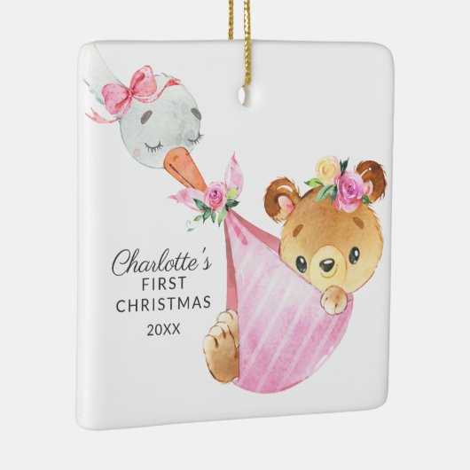 Speciale bezorging baby's eerste kerstBeer Keramisch Ornament (Rechts)