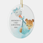 Speciale bezorging baby's eerste kerstBeer Keramisch Ornament (Rechts)