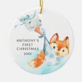 Speciale bezorging baby's eerste kerstcadeau keramisch ornament (Voorkant)