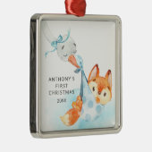 Speciale bezorging baby's eerste kerstcadeau metalen ornament (Rechts)