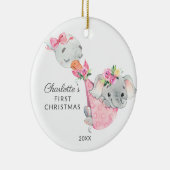 Speciale bezorging baby's eerste kerstfeest keramisch ornament (Rechts)