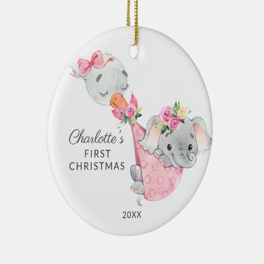Speciale bezorging baby's eerste kerstfeest keramisch ornament (Rechts)