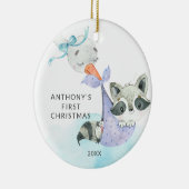 Speciale bezorging baby's eerste kerstvakantie keramisch ornament (Rechts)