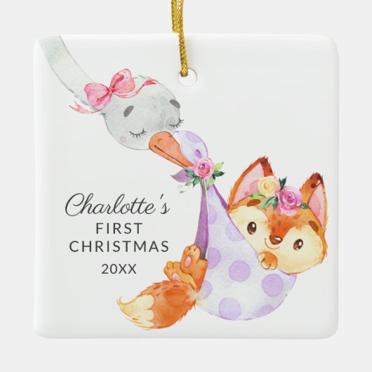 Speciale bezorging baby's eerste kerstvos keramisch ornament (Voorkant)