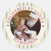 Speciale bezorging foto sticker met groene streep (Voorkant)