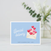 Speciale bezorging Hartjes Envelope Valentijnsdag Briefkaart (Staand voorkant)