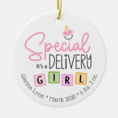 Speciale bezorging Het is een meisjesfoto Keramisch Ornament (Voorkant)