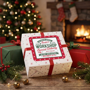Speciale bezorging Kerst met stippen van de werkpl Vierkante Sticker