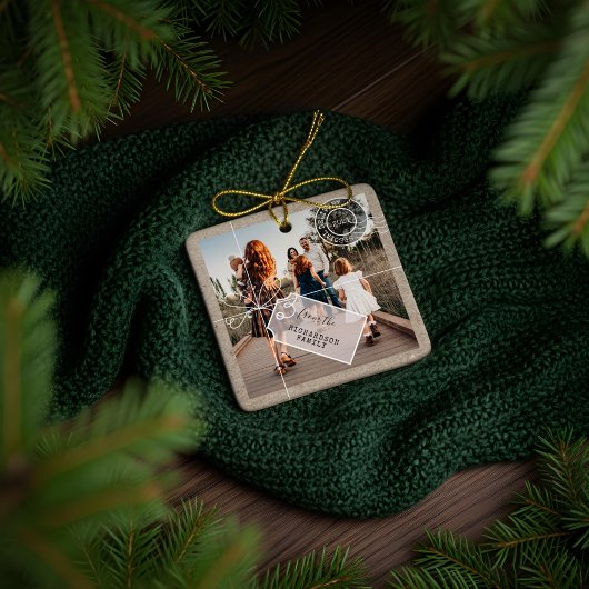 Speciale bezorging kerstfoto-pakketreis keramisch ornament