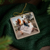 Speciale bezorging kerstfoto-pakketreis keramisch ornament