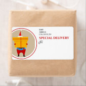 SPECIALE BEZORGING, Kerstman en Groot Kerstcadeau Etiket (Insitu)