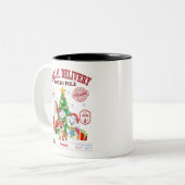 Speciale bezorging Noordpool Kerstman Tweekleurige Koffiemok (Voorkant links)