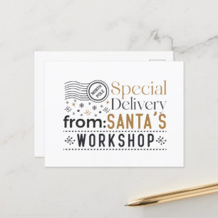 Speciale bezorging Noordpool Kerstman's workshop Feestdagenkaart
