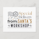 Speciale bezorging Noordpool Kerstman's workshop Feestdagenkaart (Voorkant)