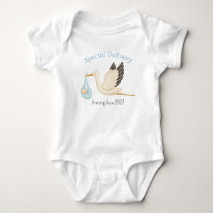 Speciale Bezorging Ooievaar Baby Jongen Aankondigi Romper