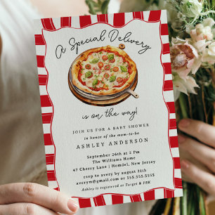 Speciale bezorging Pizza Baby shower Kaart