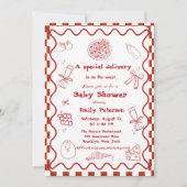 Speciale bezorging Pizza Baby shower Party Kaart (Voorkant)