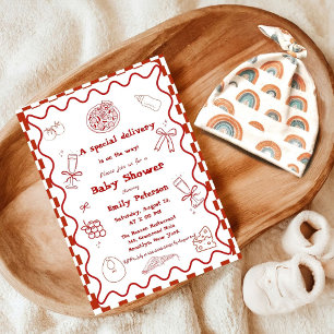 Speciale bezorging Pizza Baby shower Party Kaart