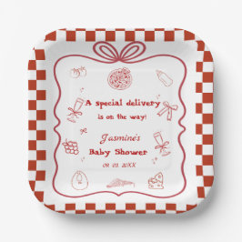 Speciale bezorging Pizza Baby shower Party Papieren Bordje