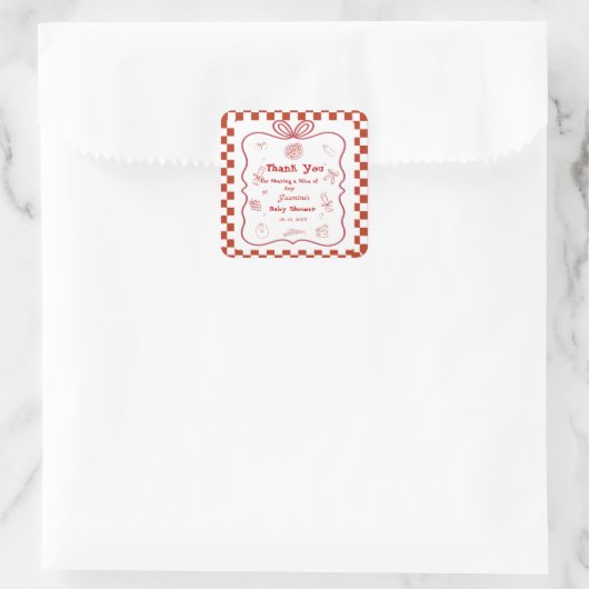 Speciale bezorging Pizza Baby shower Party Vierkante Sticker (Tas)