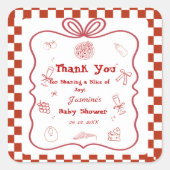 Speciale bezorging Pizza Baby shower Party Vierkante Sticker (Voorkant)
