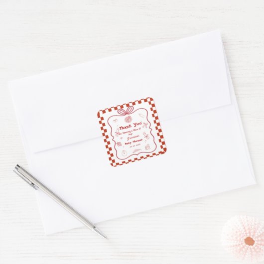Speciale bezorging Pizza Baby shower Party Vierkante Sticker (Envelop)