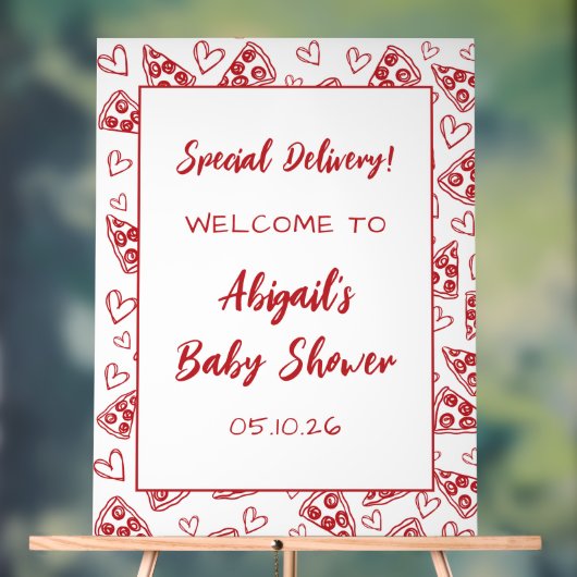 Speciale bezorging Pizza Baby shower Welkomstbord Acryl Bord (Neutraal)