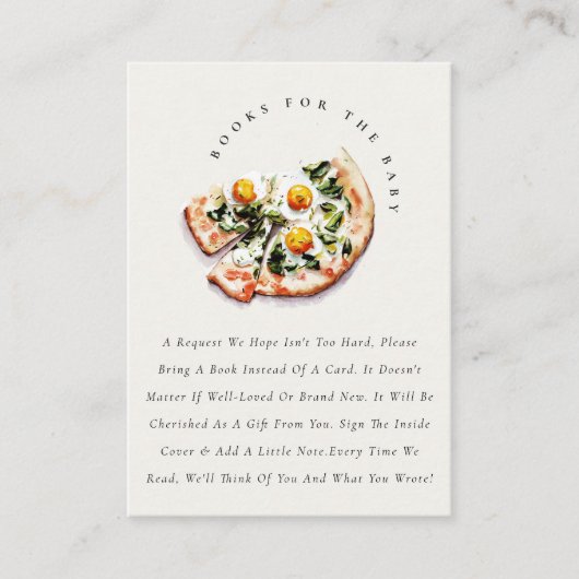 Speciale bezorging Pizza Boeken voor Baby shower Informatiekaartje (Voorkant)