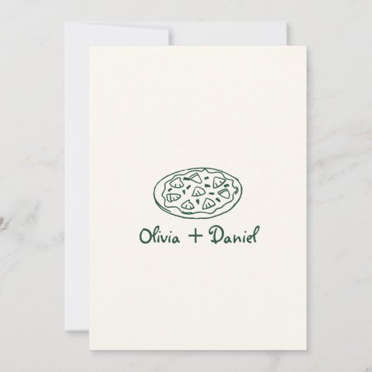 Speciale Bezorging Pizza doodle baby shower meisje Kaart (Achterkant)