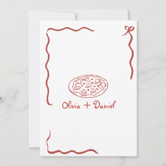 Speciale Bezorging Pizza doodle baby shower meisje Kaart (Achterkant)