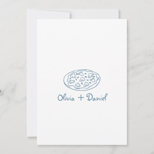Speciale Bezorging Pizza doodle baby shower meisje Kaart (Achterkant)