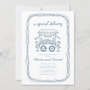 Speciale Bezorging Pizza doodle baby shower meisje Kaart