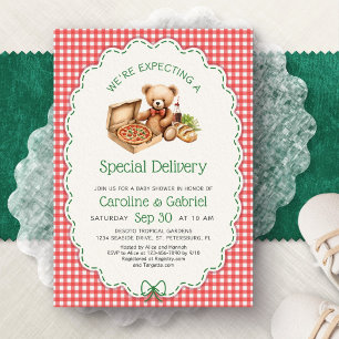Speciale bezorging pizza feest baby shower kaart