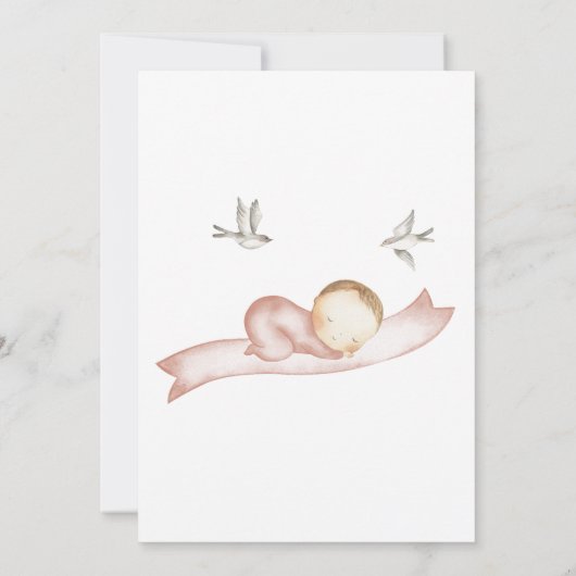 Speciale Bezorging Stork Roze Baby Meisje Baby sho Kaart (Achterkant)