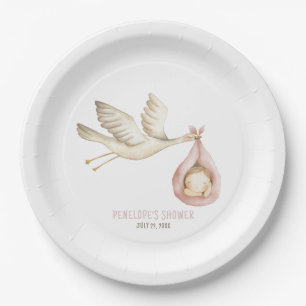 Speciale Bezorging Stork Roze Baby Meisje Baby sho Papieren Bordje