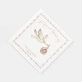 Speciale Bezorging Stork Roze Baby Meisje Baby sho Servet (Hoek)