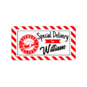 Speciale bezorging van de kerstman Kerstcadeau Etiket (Voorkant)