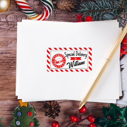 Speciale bezorging van de kerstman Kerstcadeau Etiket