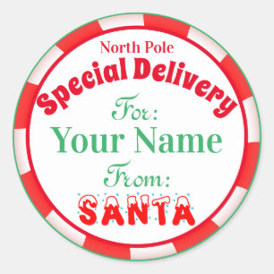 Speciale bezorging van de kerstman vanuit de Noord Ronde Sticker