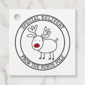 Speciale bezorging van Noordpool Custom Santa Bedankjes Labels (Voorkant)