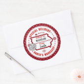 Speciale bezorging van Santa naar Child in Iowa Ronde Sticker (Envelop)
